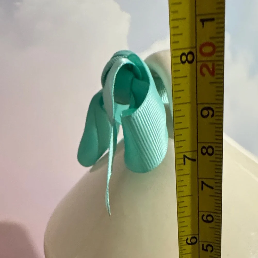 Rae Dunn artisan collection Chirp Ceramic Birdhouse with Teal Ribbon
